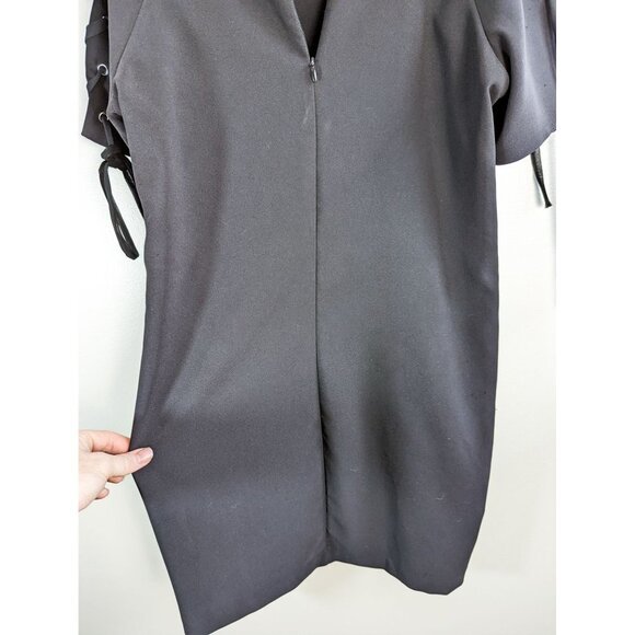 Forever21 Black Lace Up Sleeve Alternative Slip Dress Small - Picture 7 of 9